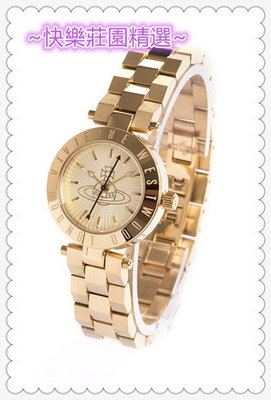 ~快樂莊園精選~正版 Vivienne Westwood 星球個性優雅腕錶(香檳金) 瑞士機芯VV092GD手錶