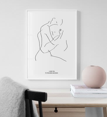 | body art |小眾藝術抽像簡約風格擁抱戀人線條海報
