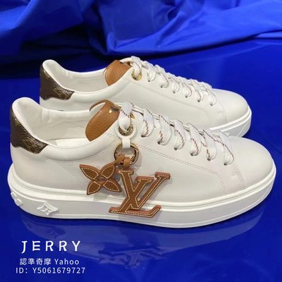 Jerry二手精品 LV 路易威登 Time Out 運動鞋 帆布鞋 休閒板鞋 女款 白色 1AADMU