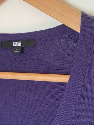 Uniqlo羊毛紫色針織外套S(4C)