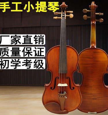 進口歐料小提琴初學者兒童專業級手工實木成人考級入門1344中提琴
