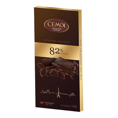 黑巧克力100g 82%可可含量 免運請看末圖 淡水可自取 CÉMOI dark chocolate 法國巧克力片100公克