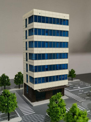 1150 160沙盤建筑模型 彩色拼裝辦公大樓 火車站場景模型