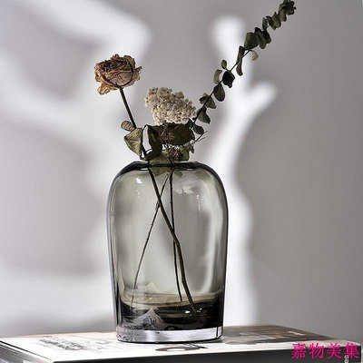 【家居裝飾】歐式簡約花瓶創意INS風玻璃花器客廳餐桌面鮮花乾燥花插花器北歐工藝品擺件