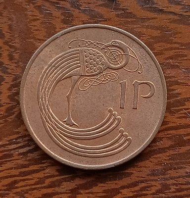 愛爾蘭 1971年 凱爾特豎琴(愛爾蘭國徽) 1便士 銅幣 1005
