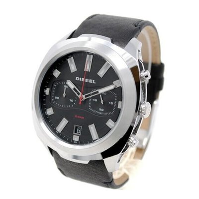 清倉特價【美麗小舖】Diesel 迪賽 DZ4499 黑色真皮錶帶 男錶 手錶 腕錶 兩眼日期 49mm-現貨在台
