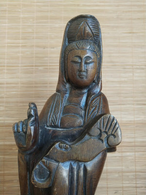日本中古木雕觀音老佛像 高36.5cm