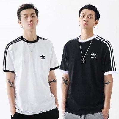【Dr.Shoes 】Adidas 3-Stripes Tee 男裝 黑 休閒 短T 黑CW1202白CW1203
