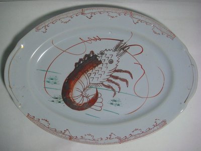 早期手繪蝦盤