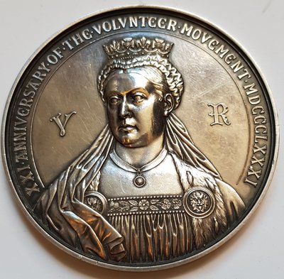 英國銀章 1881 UK Queen Victoria Volunteen Movement Silver Medal.