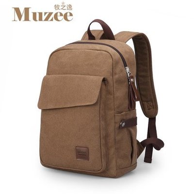 日本潮牌 MUZEE 男士帆布双肩背包時尚潮流包休閒行李包學院風學生書包