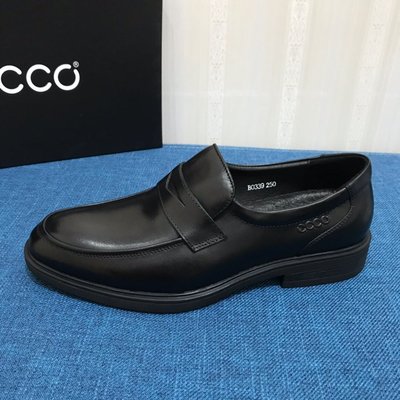 ECCO/愛步男士新款正裝商務皮鞋時尚一腳蹬皮鞋 黑色38-44碼