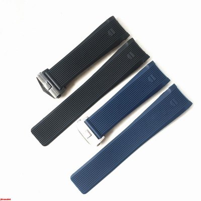 森尼3C-拍下即發適配泰格豪雅梅賽德斯賓士SLS手錶帶橡膠折迭扣防水矽膠腕帶 24mm-品質保證