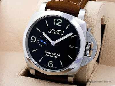 【經緯度名錶】PANERAI 沛納海 LUMINOR MARINA PAM1312 黑色錶盤 藍色秒針 三日鍊 TLW77129