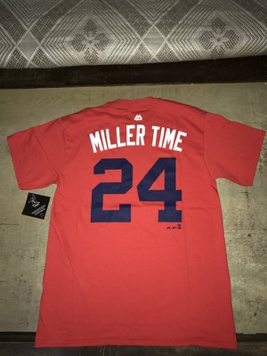 MLB Majestic Andrew Miller 印地安人隊 Players Weekend Miller Time 背號T恤 岱鋼 洋基 金鋒 建民 大谷