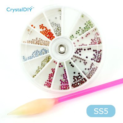 指甲彩繪 水晶系列奧地利SW水晶SS5超值組(12色) 含沾筆