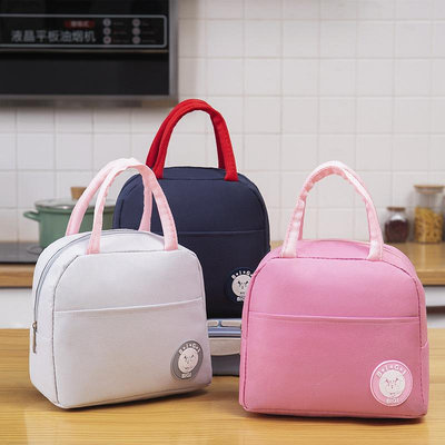 日式便當包加厚學生午餐包保溫包帶飯的手提袋子圓標飯盒包