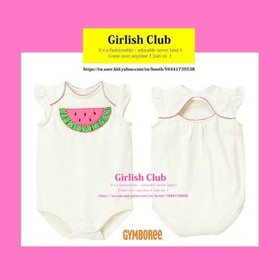 【Girlish Club】 gymboree 女寶寶3-6m西瓜短袖包屁衣連身衣(c306)carters二七一元起標
