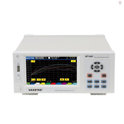 WASITES 8 通道溫度記錄儀,帶 5 英寸 IPS 彩色顯示條和曲線圖表 -200°C~1820°