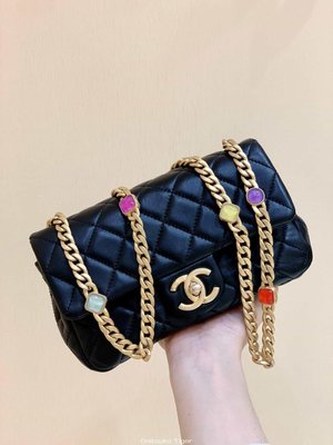 二手Chanel CF20 Classic flap bag CF寶石包 AS1787黑色