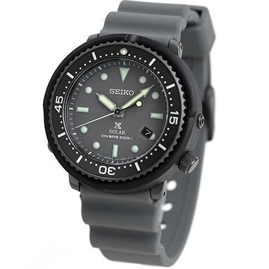 預購 SEIKO STBR023 精工錶 PROSPEX 43mm LOWERCASE 太陽能 黑面盤 灰橡膠錶帶 男錶