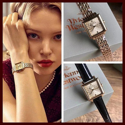 熱銷#Vivienne westwood 薇薇安西太后女表方形鋼皮帶手表腕表