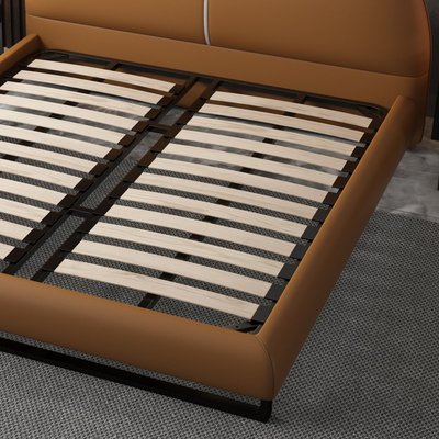 特賣-意式極簡真皮床架現代簡約小戶型雙人床1.8米北歐1.5軟包主臥皮床