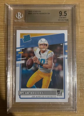 2020 Donruss Rated Rookie Justin Herbert Chargers RC BGS 9.5