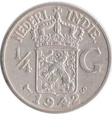 荷屬東印度1938年—1942年任意年份 1/4G盾銀幣72107