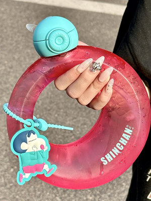 日本GP蠟筆小新水杯卡通女創意設計感甜甜圈水壺夏季學生運動杯子