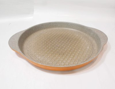二手,MOMCROSS OF SWISS 鋁合金陶瓷 煎烤盤 / 28公分 /橘色 /韓國製