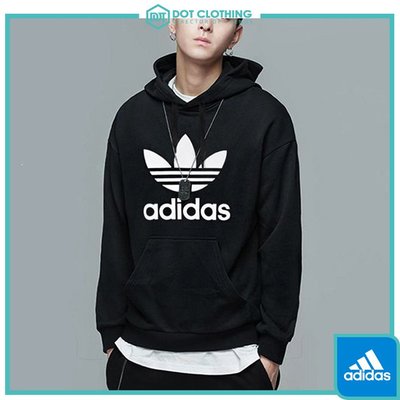 DOT聚點 Adidas Originals TREFOIL HOODIES 三葉草 黑白 連帽 帽T 男 DT7964
