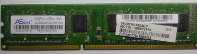 Asint 華碩電腦記憶體DDR3-1333 2G(高雄市)