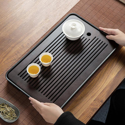 小型干泡茶盤家用功夫茶具托盤竹茶臺茶托現代簡約套裝瀝水盤茶海