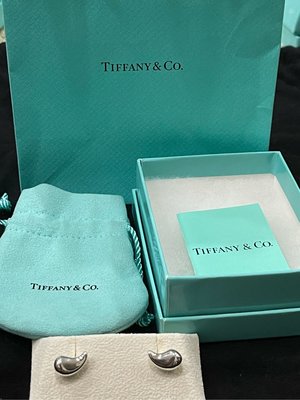 Tiffany 銀 925 相思豆 耳環 厚實可愛 附原盒
