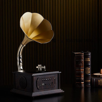 唱片機仿古留聲機音箱復古客廳歐式擺件商務禮品迷你電唱機音響喇叭留聲機