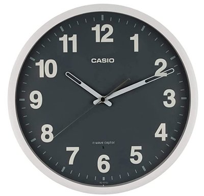 14513A 日本進口 好品質 正品 CASIO卡西歐 簡約圓形黑色壁掛鐘 牆上質感時鐘立體數字電波鐘鐘錶送禮禮品