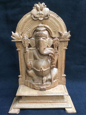 印度老山檀香 象神 木雕