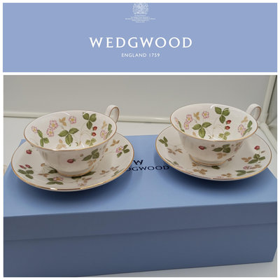 【皮老闆二店】全新真品  WEDGWOOD  杯盤組 精緻骨瓷 野草莓系列 盒裝 器627