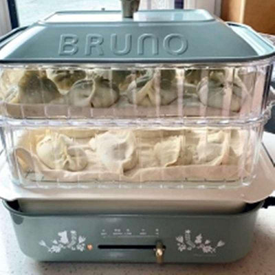 適用於 BRUNO多功能料理鍋小方鍋深鍋的2層蒸籠蒸架蒸格雙層蒸屜
