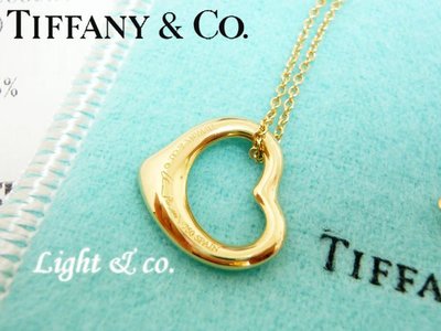 【Light & co.】專櫃真品已送洗 TIFFANY & CO 750 K金 18K 小Open Heart 小愛心 草寫 心型 項鍊 經典款