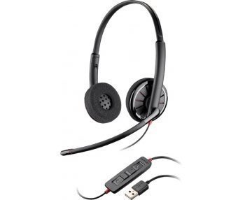 美國 Plantronics C320-M USB耳麥,降噪線控,頭戴雙耳話務電腦耳機麥克風,全新;DSP400