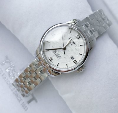 TISSOT Le Locle Touble Happiness Lady 白色錶盤 銀色不鏽鋼錶帶 女士 自動機械錶 T41118335 天梭腕錶