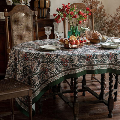 布料防水桌布亞麻美式復古高級氛圍感覺蓋布餐桌布長方形茶幾臺布定制先詢庫存