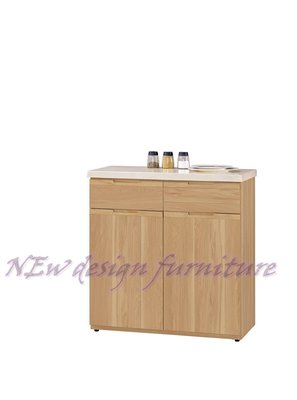 【N D Furniture】台南在地家具-爵色木心板壓紋石面原木色2.7尺多功能收納餐櫃下座MC