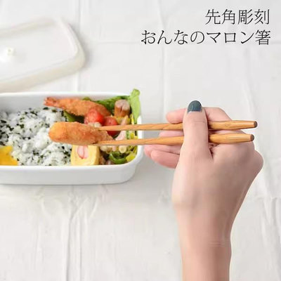 現貨 清倉包郵日本進口古樸簡約和風天然栗木筷子鐵木制六角尖頭筷子