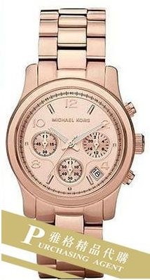 雅格時尚精品代購Michael Kors 躍動三眼計時腕錶 手錶 MK5128 玫瑰金 美國正品