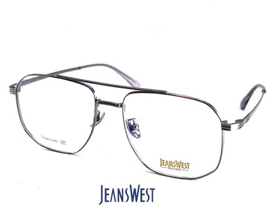 【本閣】JEANSWEST 8105 飛行員造型光學眼鏡大方框 超輕雙樑銀色純鈦鼻墊 捍衛戰士 鋼鐵人 加寬大臉