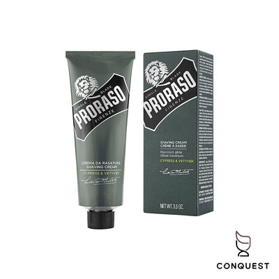 【 CONQUEST 】義大利 PRORASO Cypress &amp; Vetyver Shaving Cream 刮鬍膏