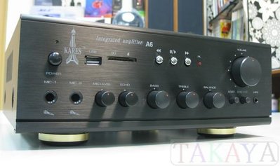 【新登場】卡爾斯 KARES A-6 (大功率,小體積)迷你擴大機 支援:MP3+USB+ECHO混音功能~台灣製作~.